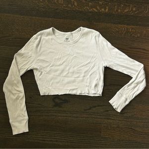 White cropped long sleeve